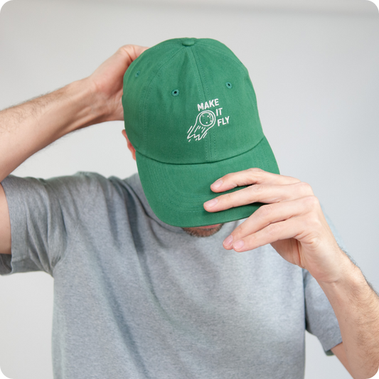 Casquette verte "Make it fly"